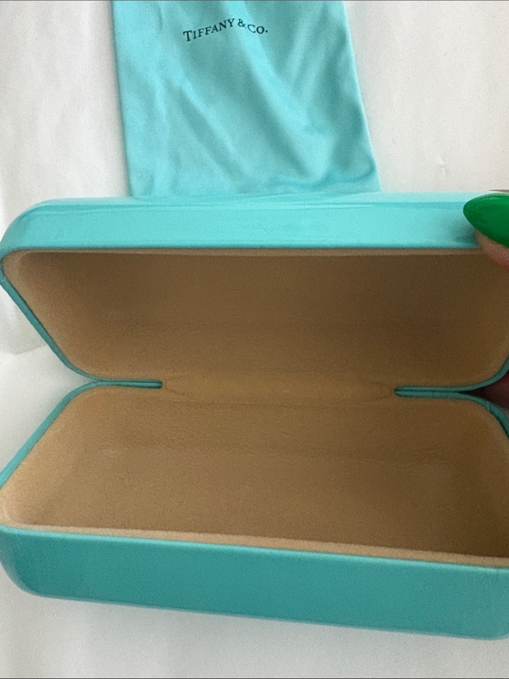 Tiffany & Co. Turquoise Eyewear Case with Drawstring Pouch - Picture 2 of 3